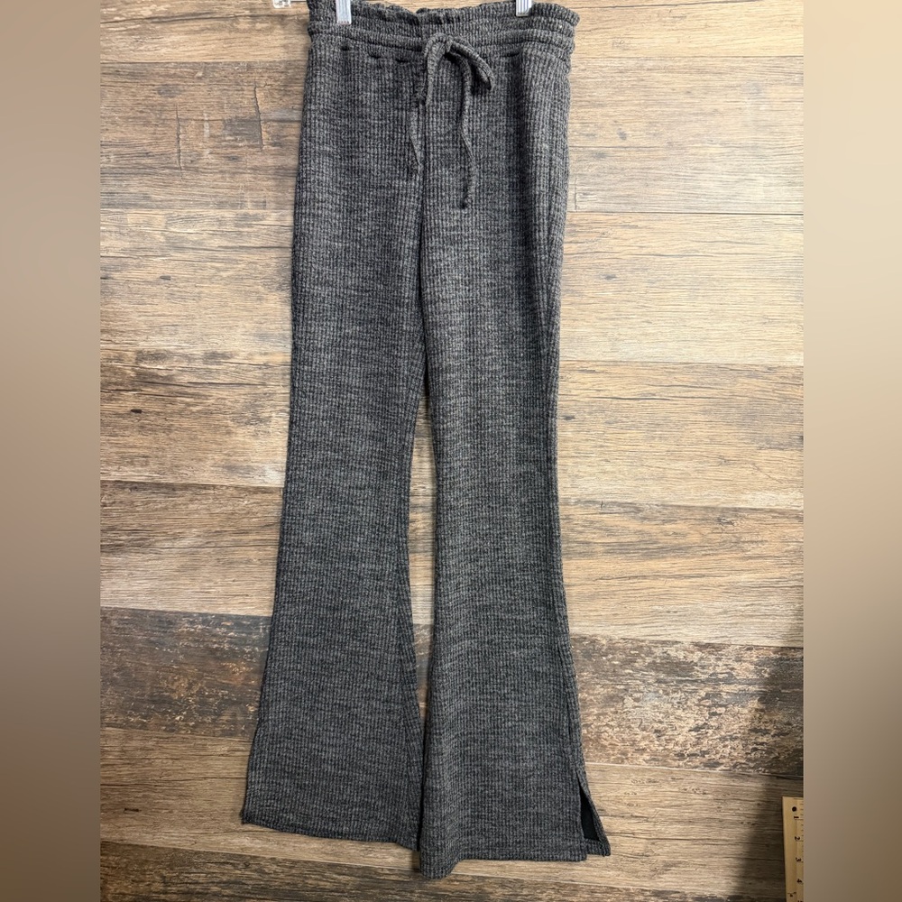 SO Charcoal Knit High Rise Flare Sweatpants Pants